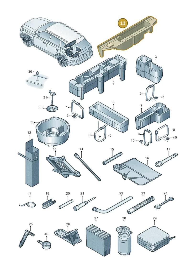 4M0012109K — Audi Q7 (2015-2025) diagram 859011100, position 11