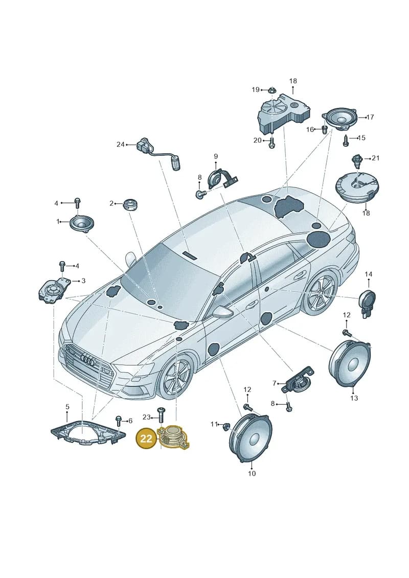 4M0035454B — Audi A6 (2018-2025) diagram 430035350, position 22