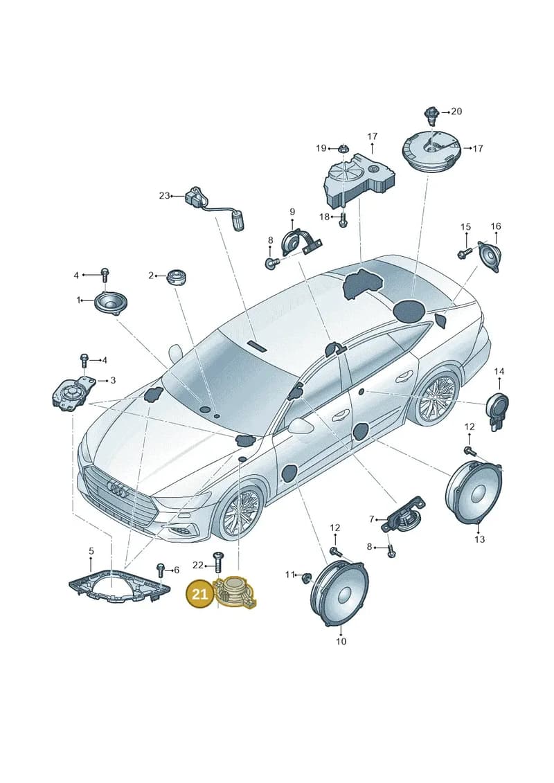 4M0035454B — Audi RS7 Sportback (2019-2025) diagram 435035350, position 21