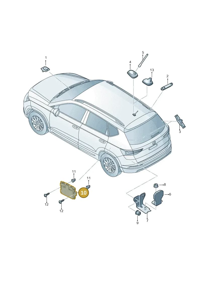 4M0035456A — SEAT Ateca (2016-) diagram 893035100, position 10