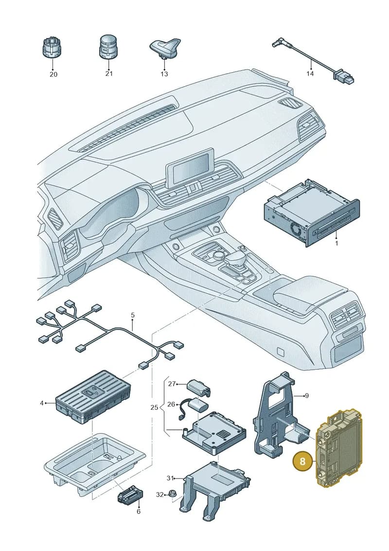 4M0035456A — Audi Q5 (2016-2025) diagram 896035055, position 8