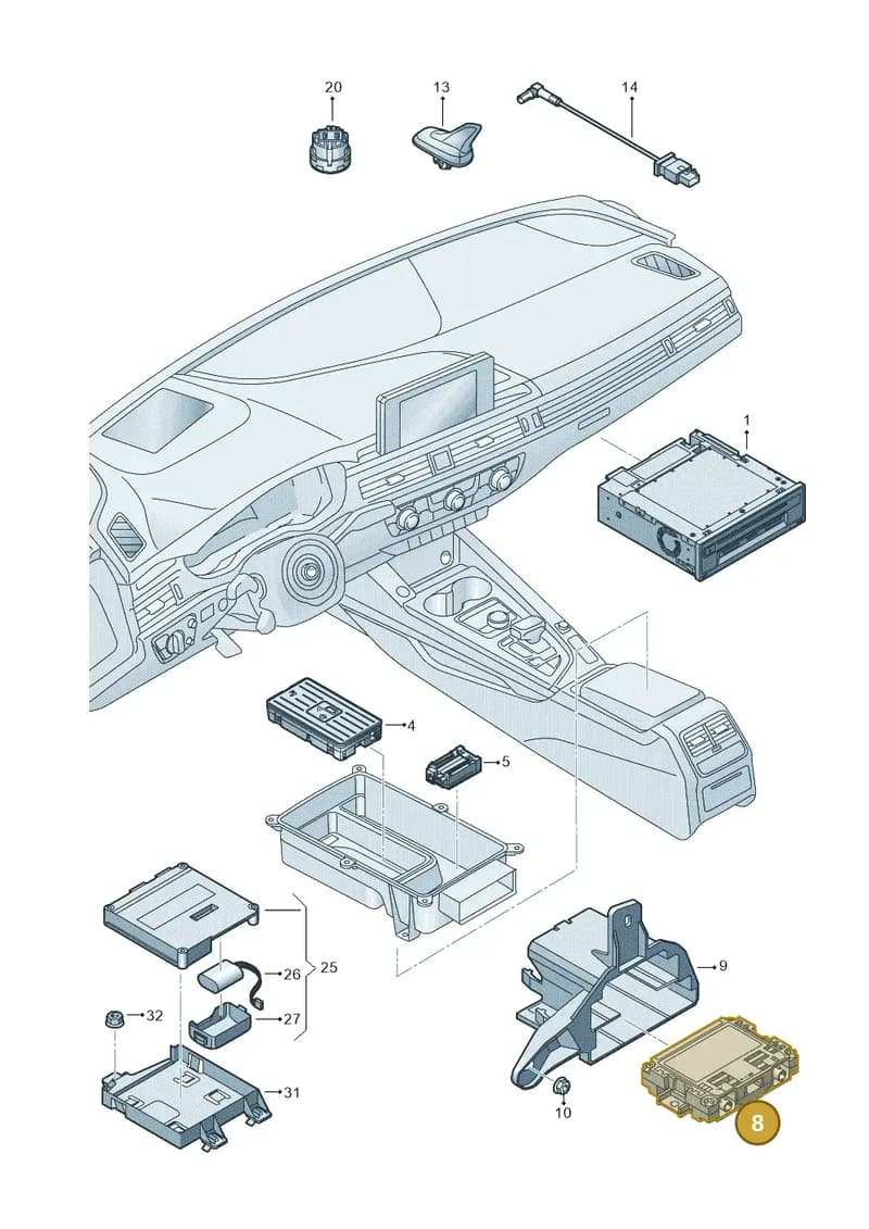 4M0035456A — Audi RS5 Sportback (2017-2025) diagram 897035055, position 8