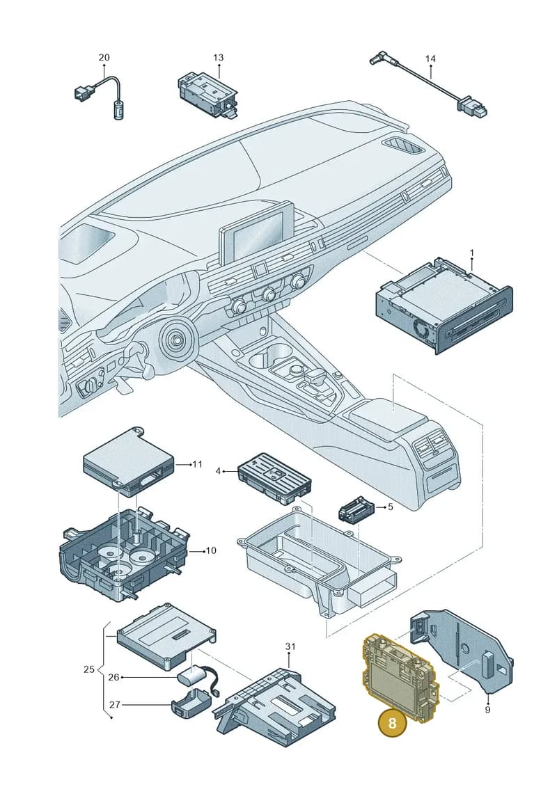 4M0035456B — Audi A5 Cabriolet (2016-2025) diagram 848035055, position 8