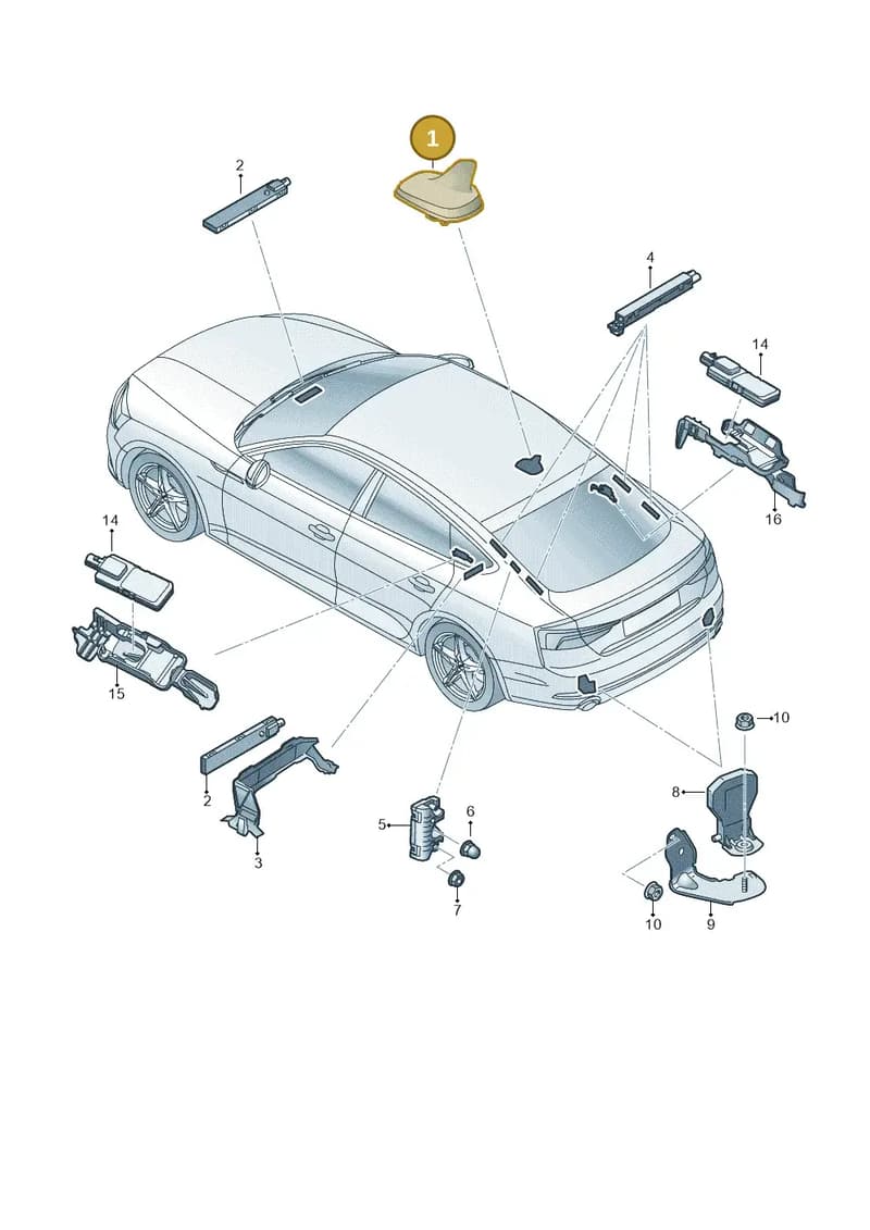 4M0035503QGRU — Audi RS5 Sportback (2017-) diagram 897035150, position 1