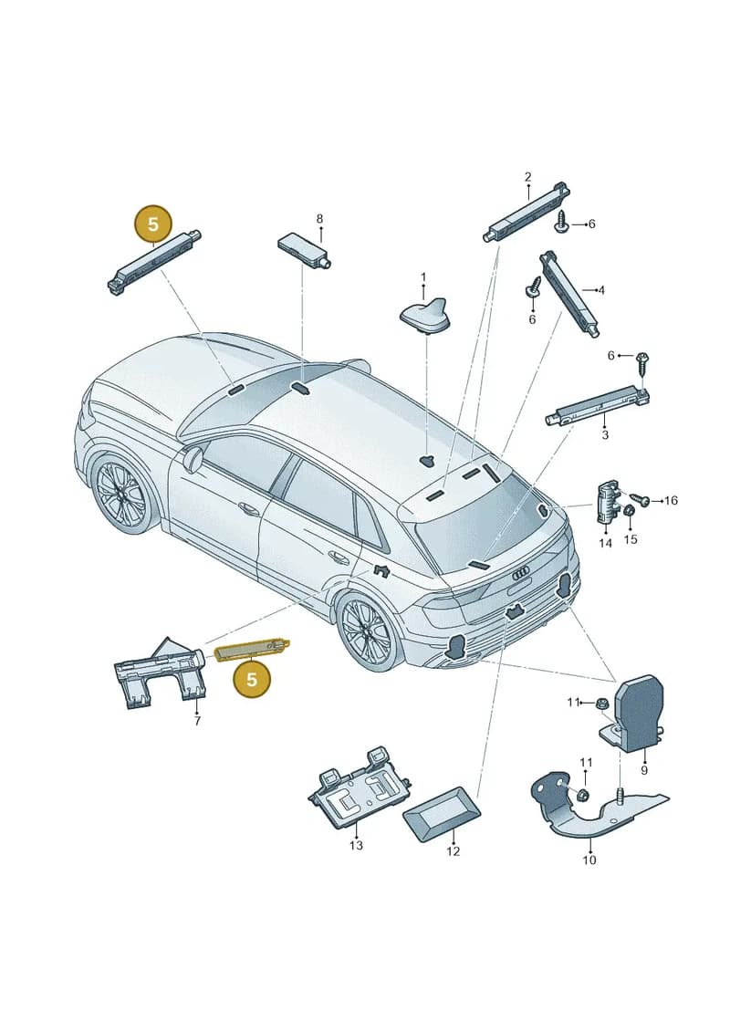 4M0035504A — Audi Q8 (2018-2025) diagram 429035010, position 5