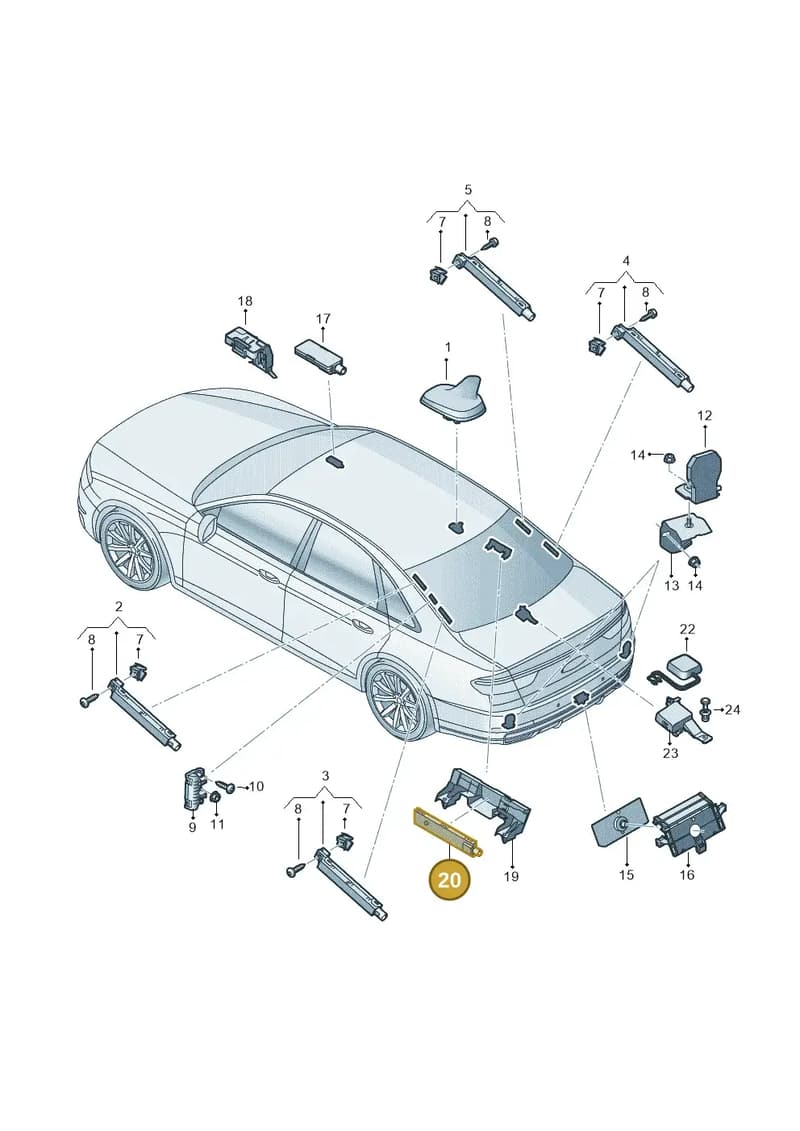 4M0035504A — Audi A8 (2017-2025) diagram 838035100, position 20