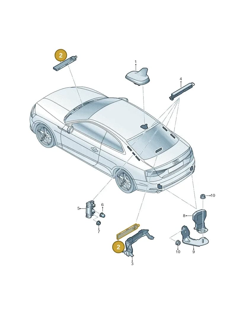 4M0035504A — Audi A5 Sportback (2016-2025) diagram 897035100, position 2