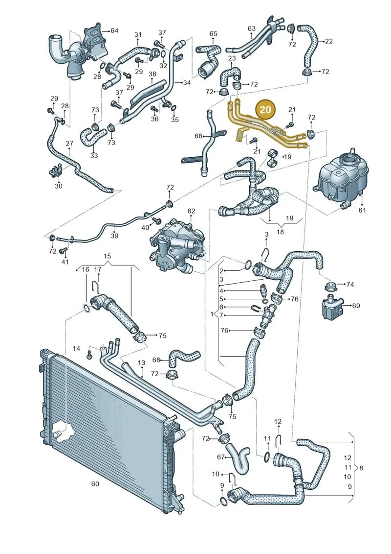 4M0121409E — Audi Q8 (2018-2025) diagram 859121190, position 20
