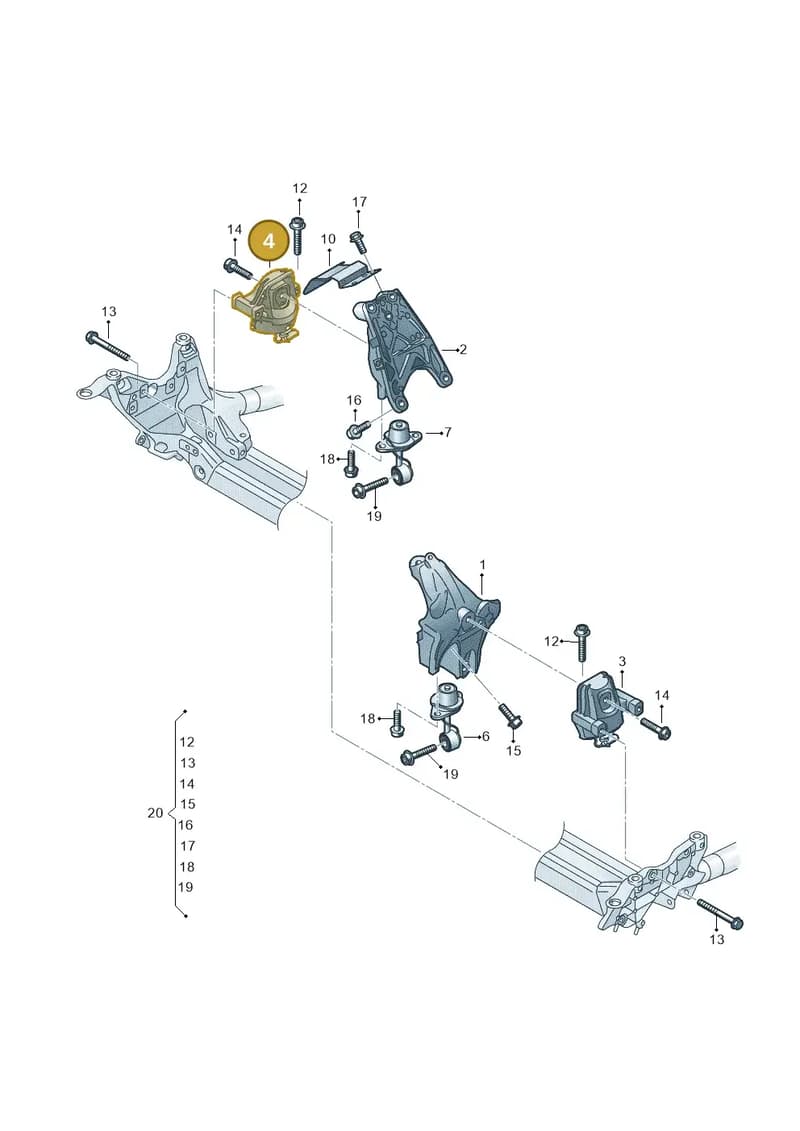 4M0199256CA — Audi A8 (2017-2025) diagram 849199600, position 4
