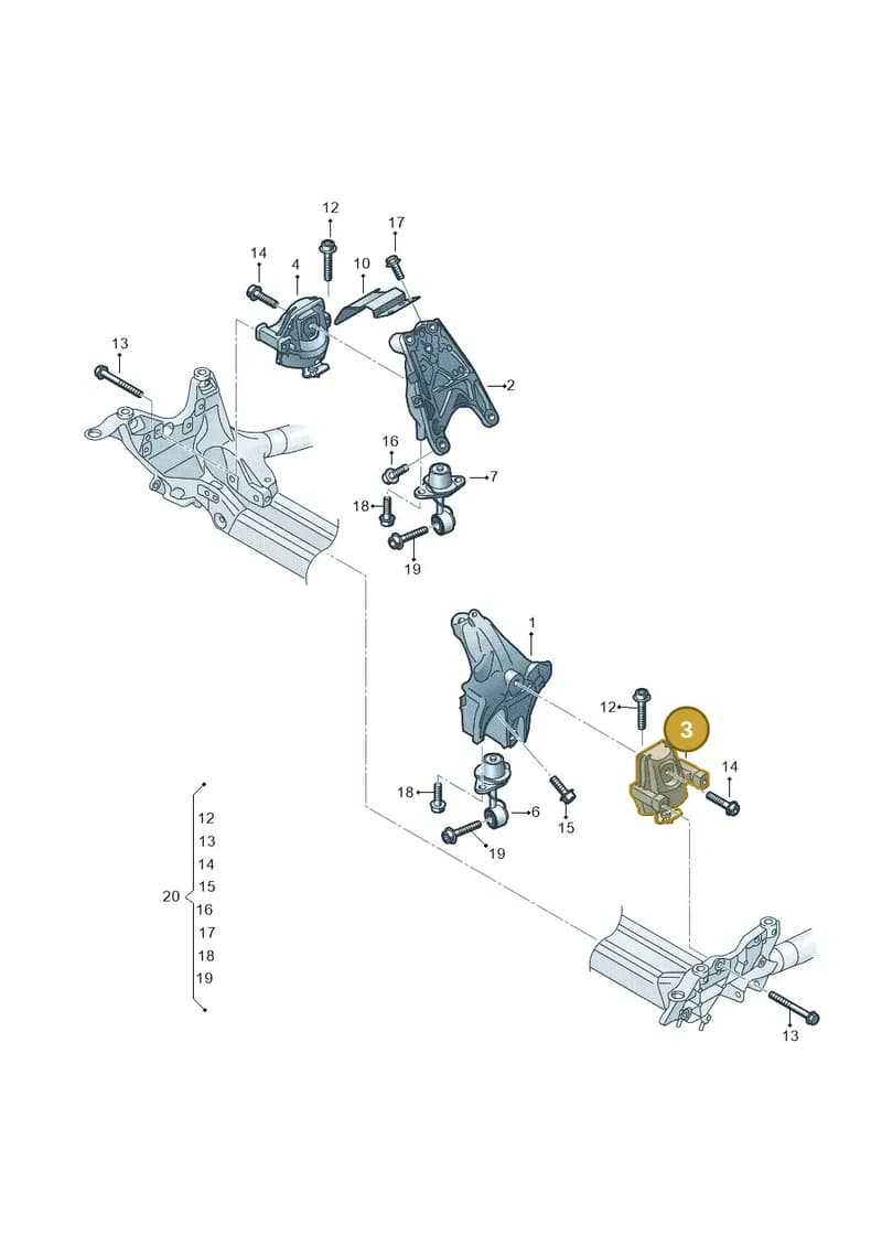 4M0199371FE — Volkswagen Touareg (2017-2025) diagram 849199600, position 3