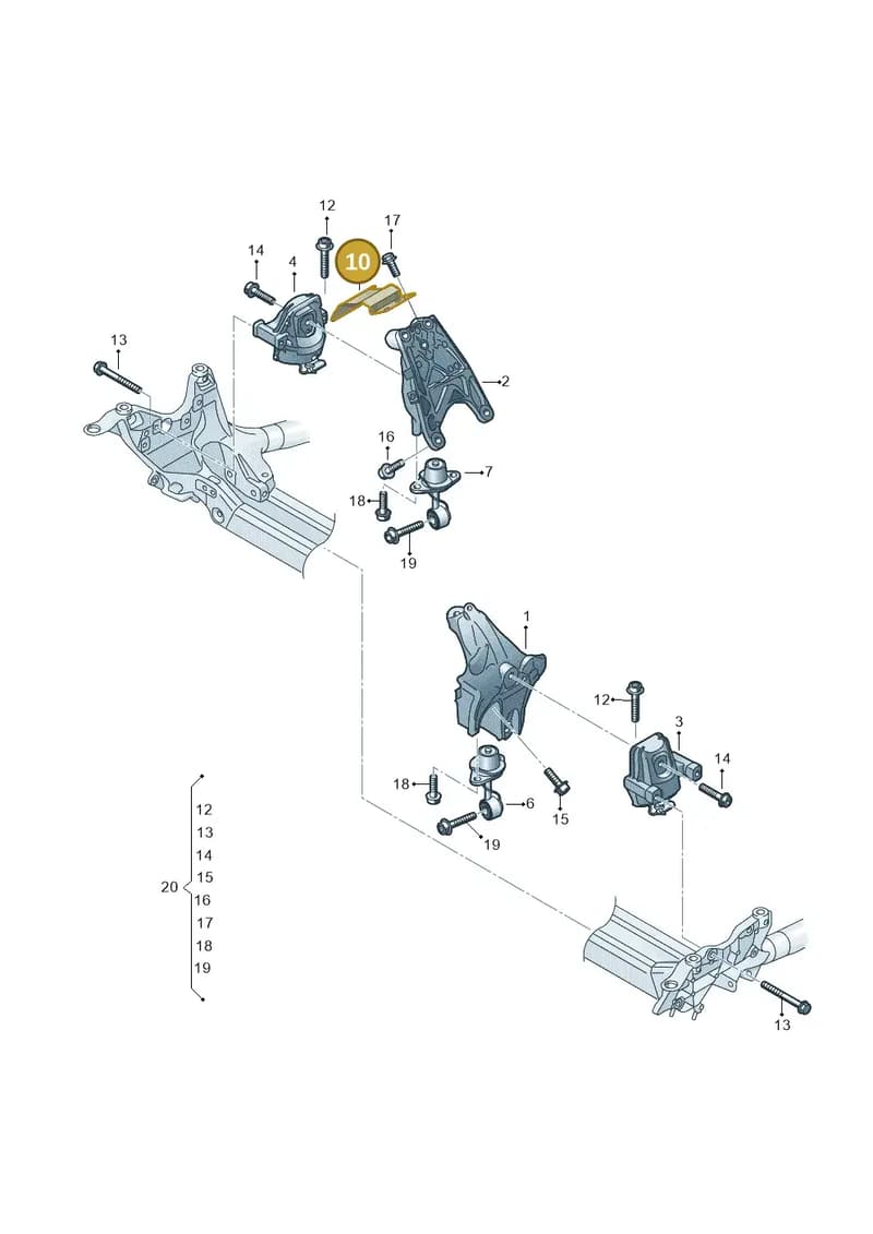 4M0199388E — Audi A5 Limousine (2024-2025) diagram 849199600, position 10