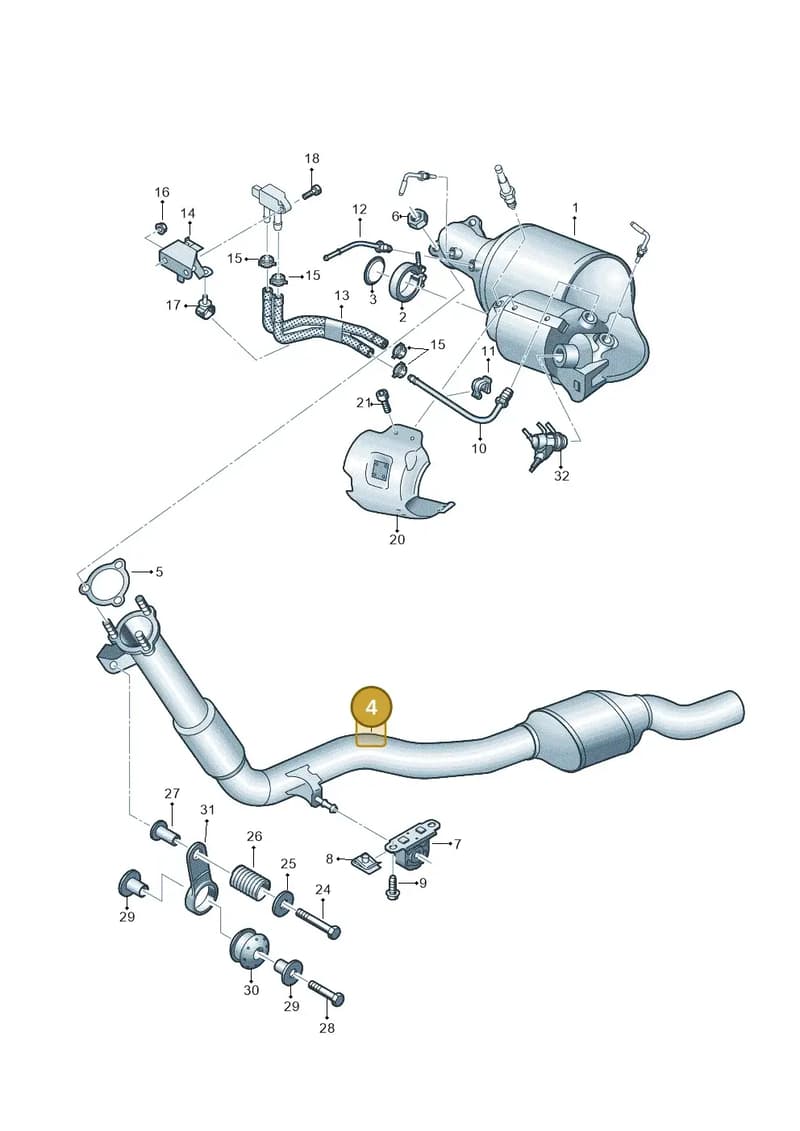 4M0254454B — Volkswagen Touareg (2017-2025) diagram 439253060, position 4