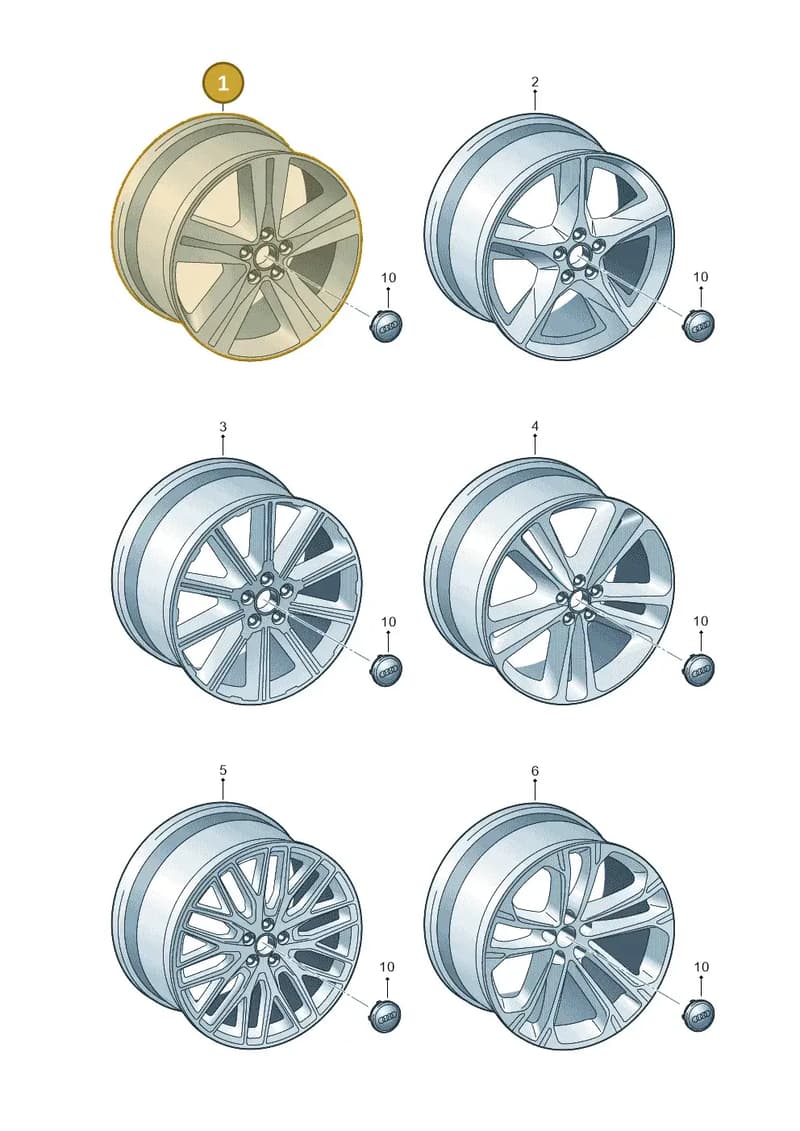 4M0601025A — Audi Q7 (2015-2025) diagram 859601300, position 1