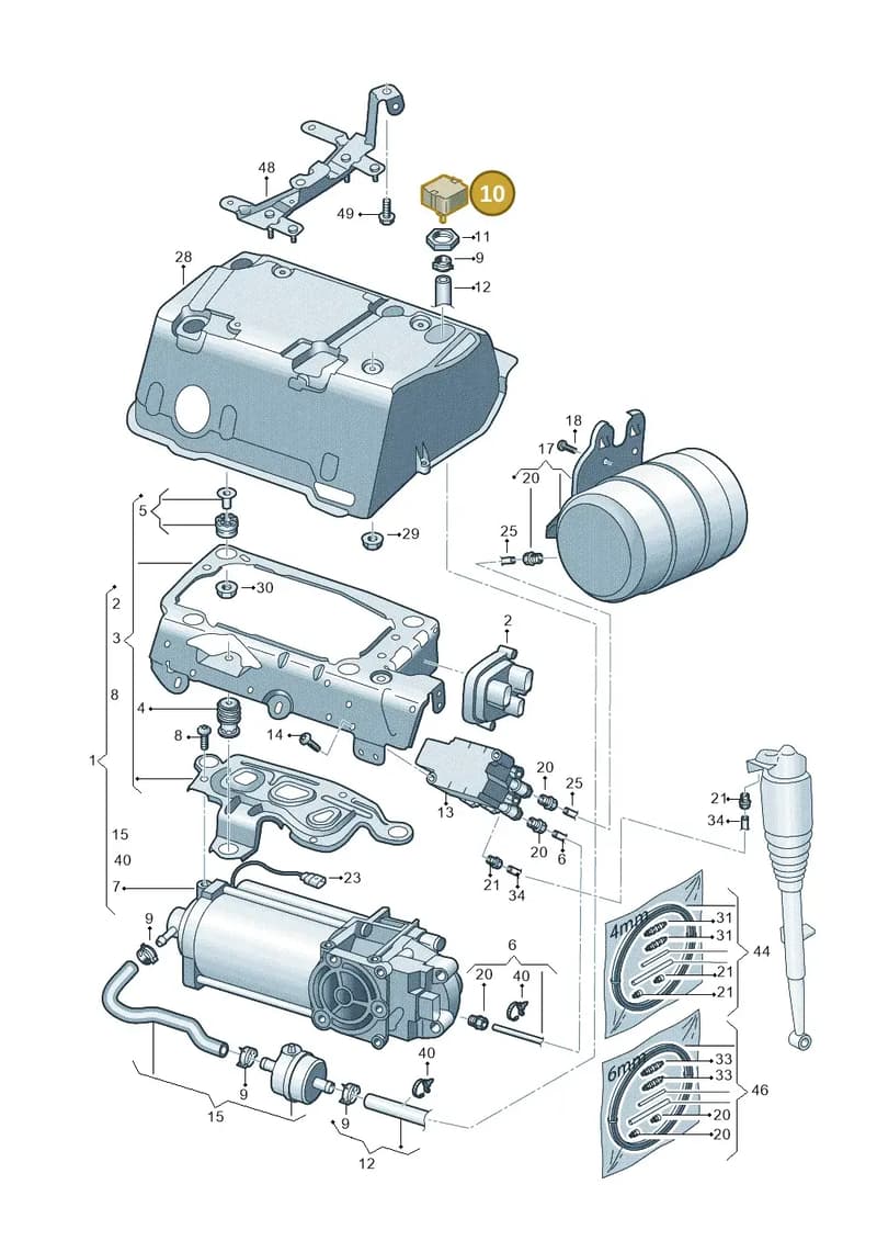4M0616010B — Audi A8 (2017-2025) diagram 838616300, position 10
