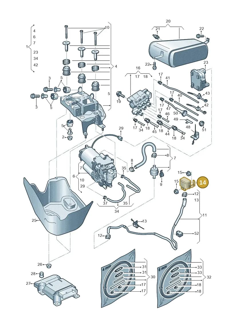4M0616010D — Audi RS Q8 (2019-2025) diagram 859616350, position 14