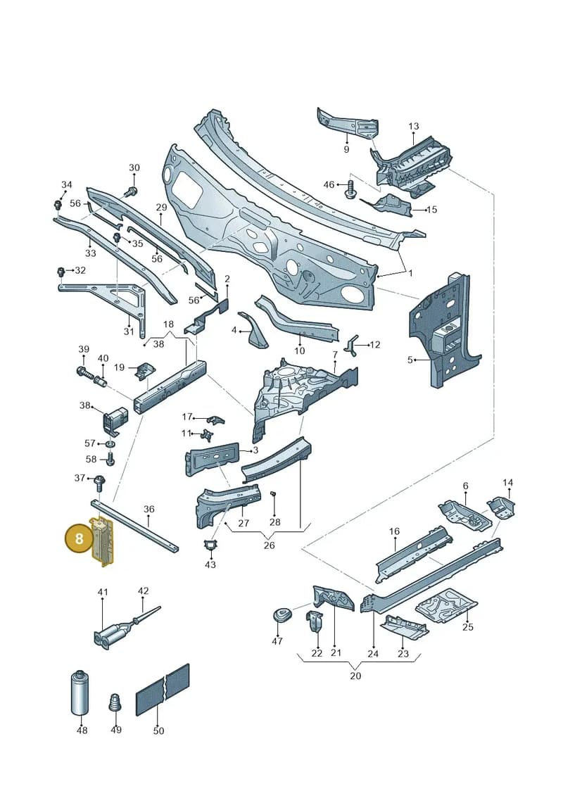4M0801691G — Volkswagen Touareg (2017-2025) diagram 439805000, position 8