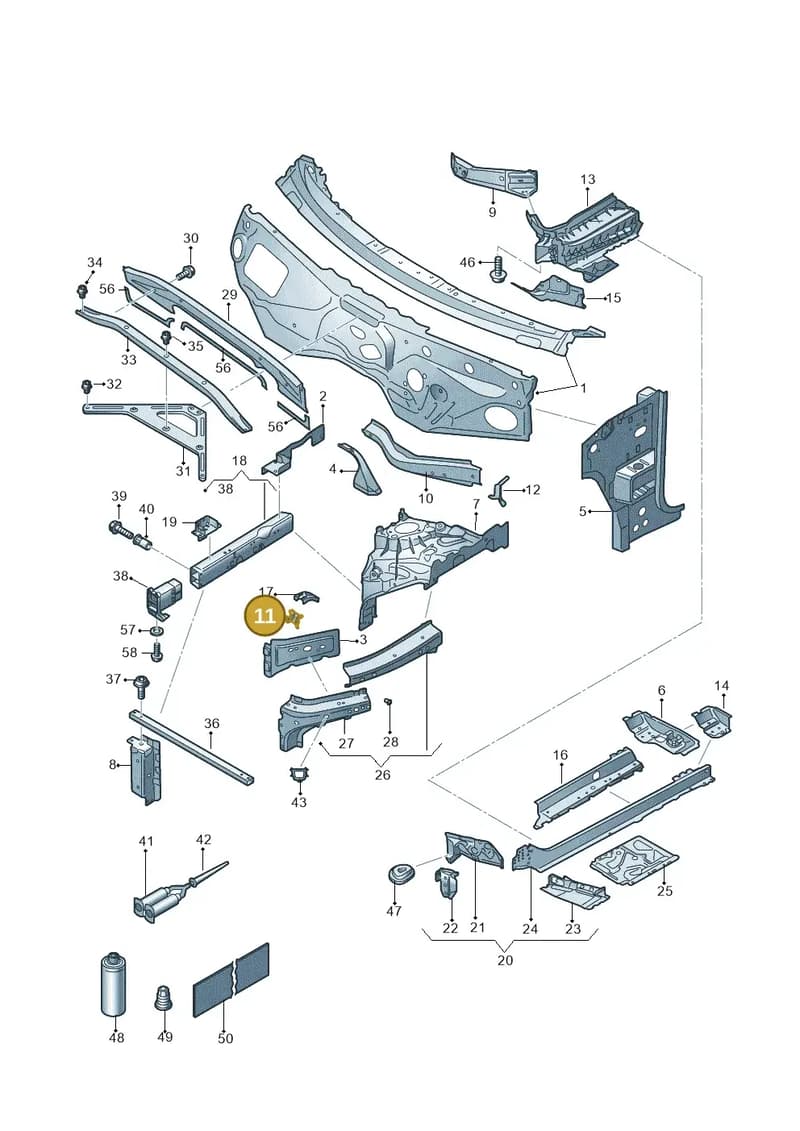 4M0802134B — Volkswagen Touareg (2017-2025) diagram 439805000, position 11