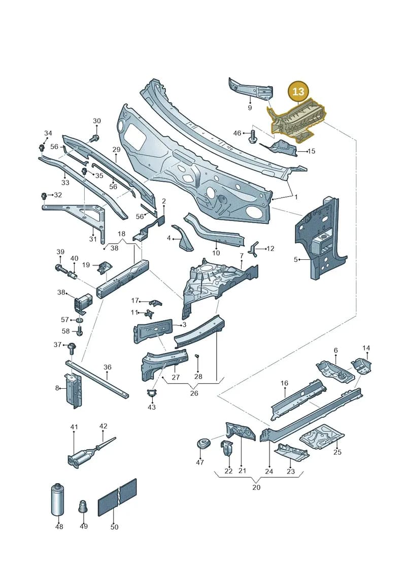 4M0802313G — Volkswagen Touareg (2017-2025) diagram 439805000, position 13