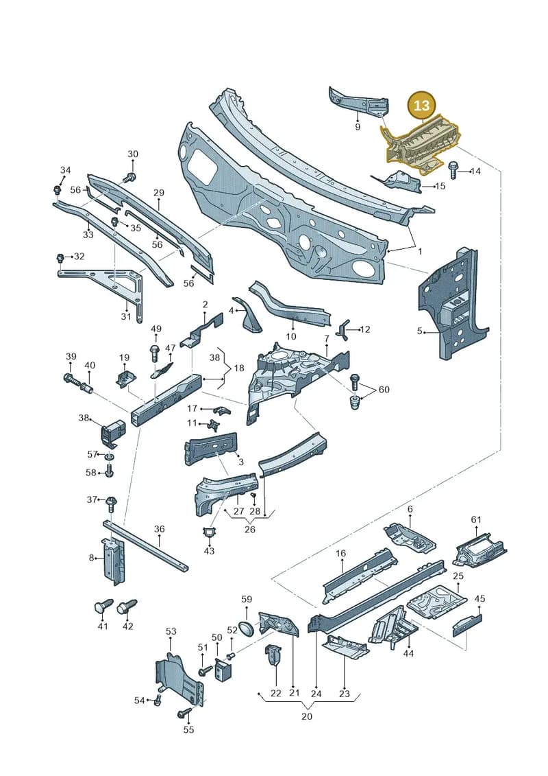 4M0802313K — Audi RS Q8 (2019-2025) diagram 429805000, position 13