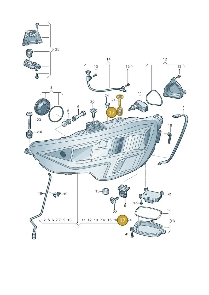 4M0806305 — Audi A3 Sportback (2019-2025) diagram 596941000, position 17