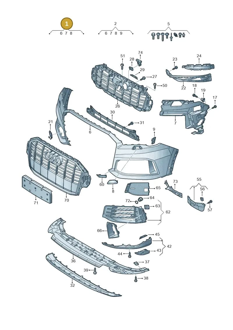 4M0807065QGRU — Audi Q7 (2015-2025) diagram 859807012, position 1