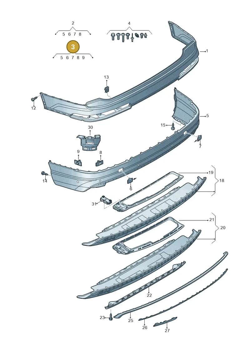 4M0807067CGRU — Audi Q7 (2015-2025) diagram 859807650, position 3
