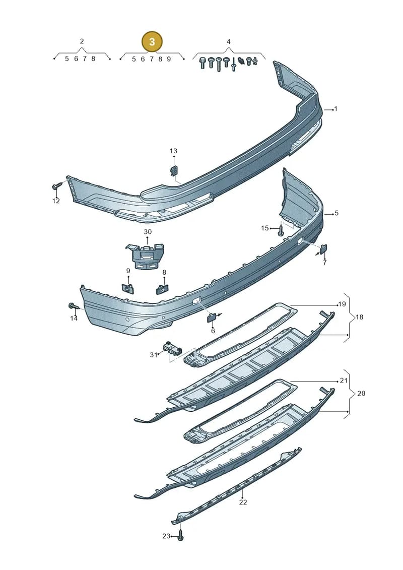 4M0807067CGRU — Audi Q7 (2015-2025) diagram 859807600, position 3