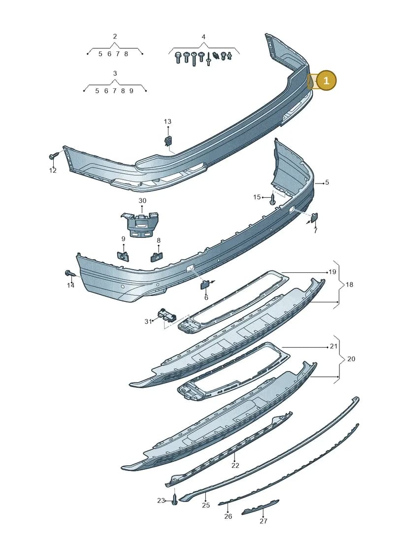 4M0807511GRU — Audi Q7 (2015-2025) diagram 859807650, position 1
