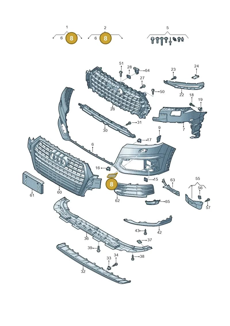 4M0807753BGRU — Audi Q7 (2015-2025) diagram 859807150, position 8