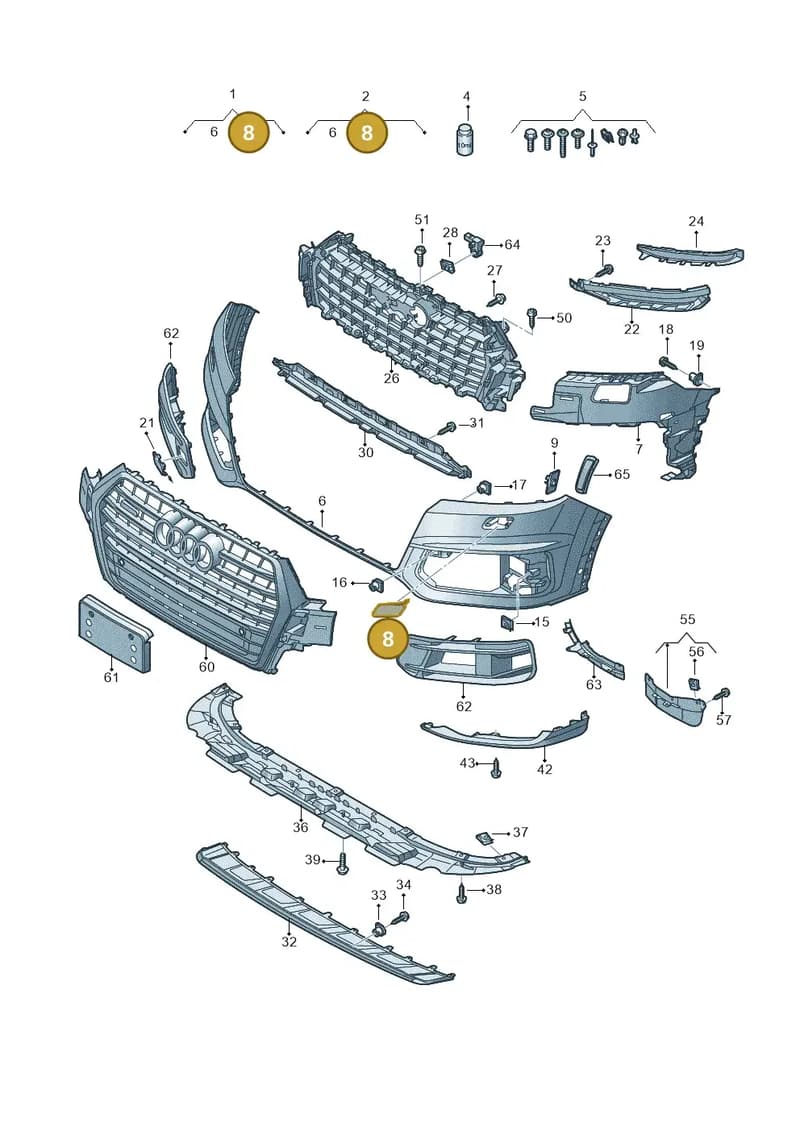 4M0807753BGRU — Audi Q7 (2015-2025) diagram 859807100, position 8