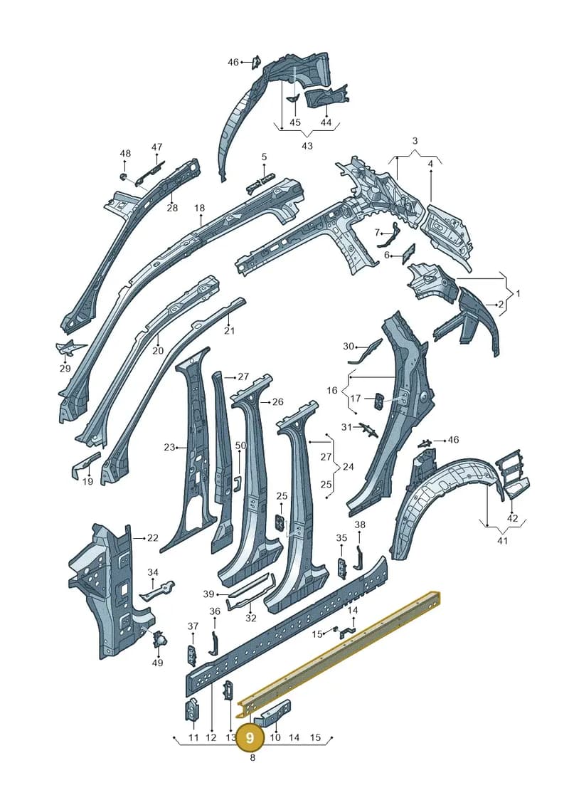 4M0809821D — Audi Q7 (2015-2025) diagram 859809100, position 9