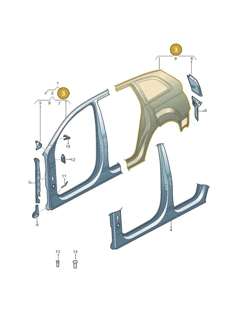 4M0809837 — Audi Q7 (2015-2025) diagram 859809500, position 3