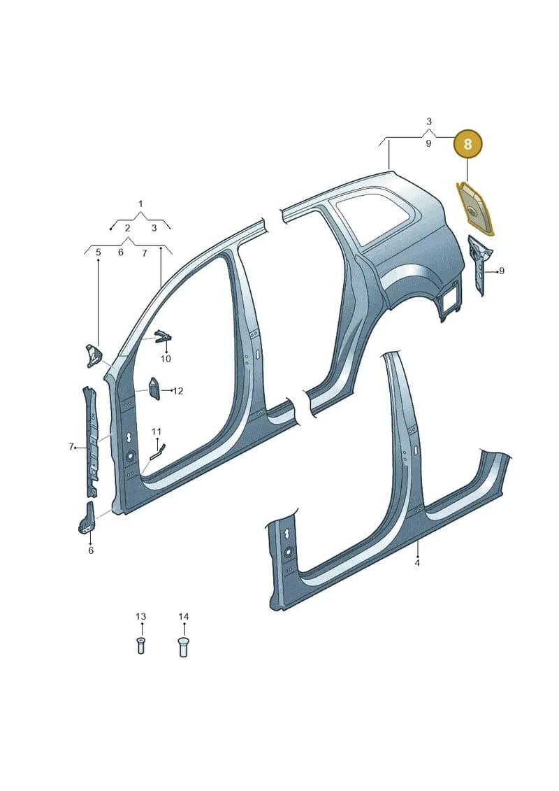 4M0810649E — Audi Q7 (2015-2025) diagram 859809500, position 8