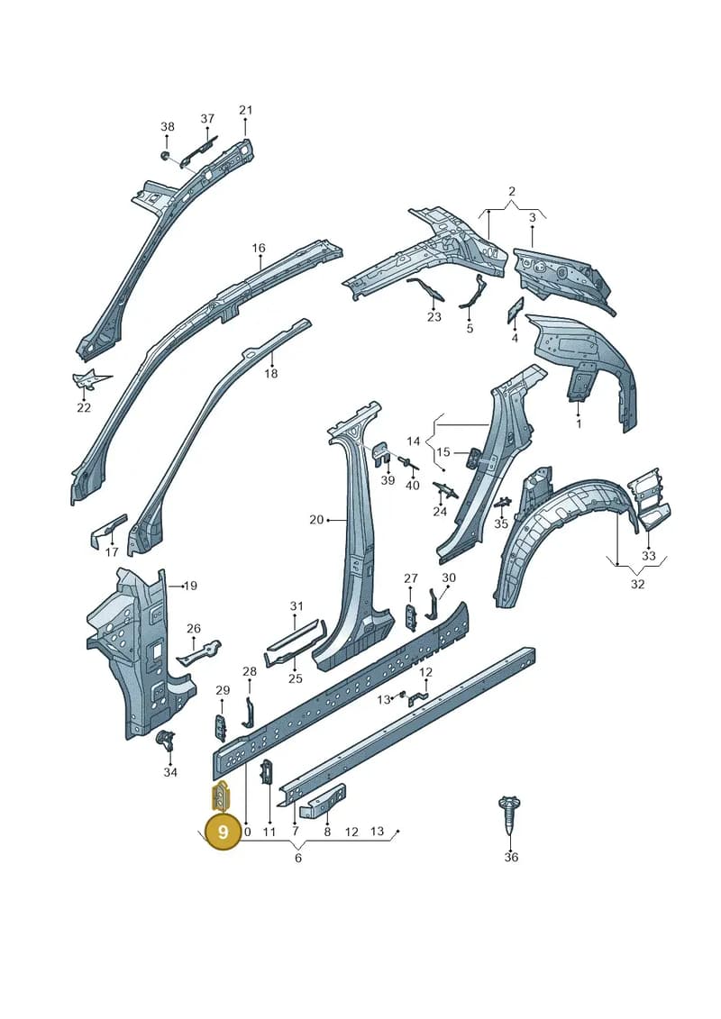 4M0810848E — Audi RS Q8 (2019-2025) diagram 429809000, position 9