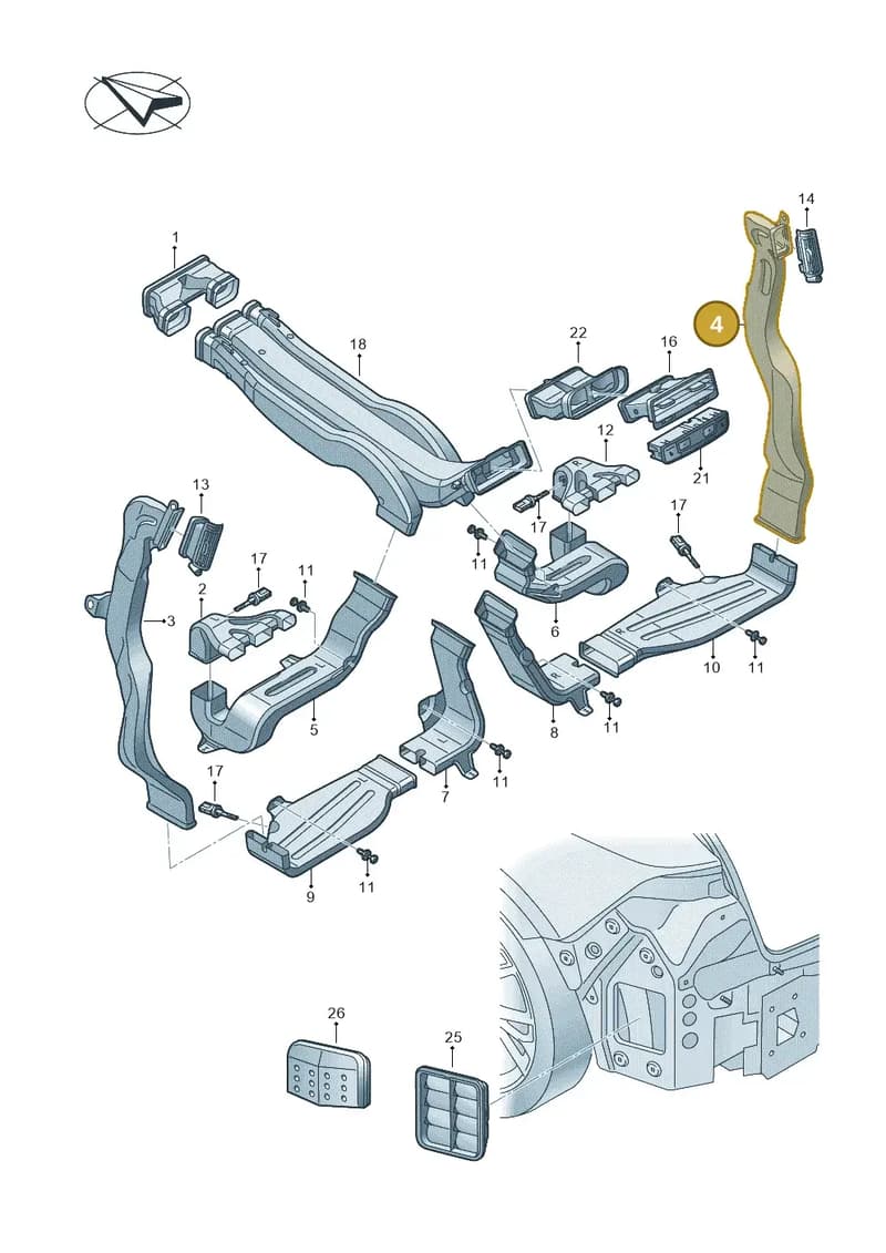 4M0819726B — Audi Q7 (2015-2025) diagram 429819020, position 4