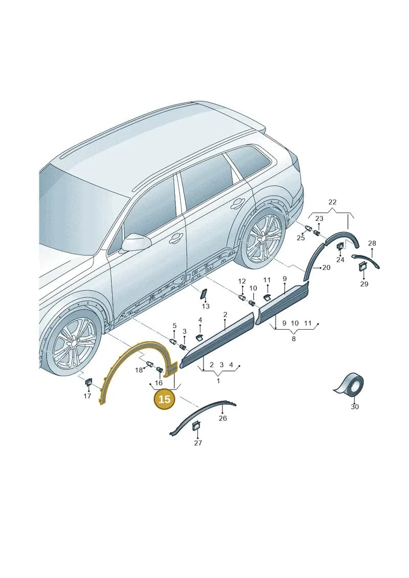 4M0853718AGRU — Audi Q7 (2015-2025) diagram 859853100, position 15