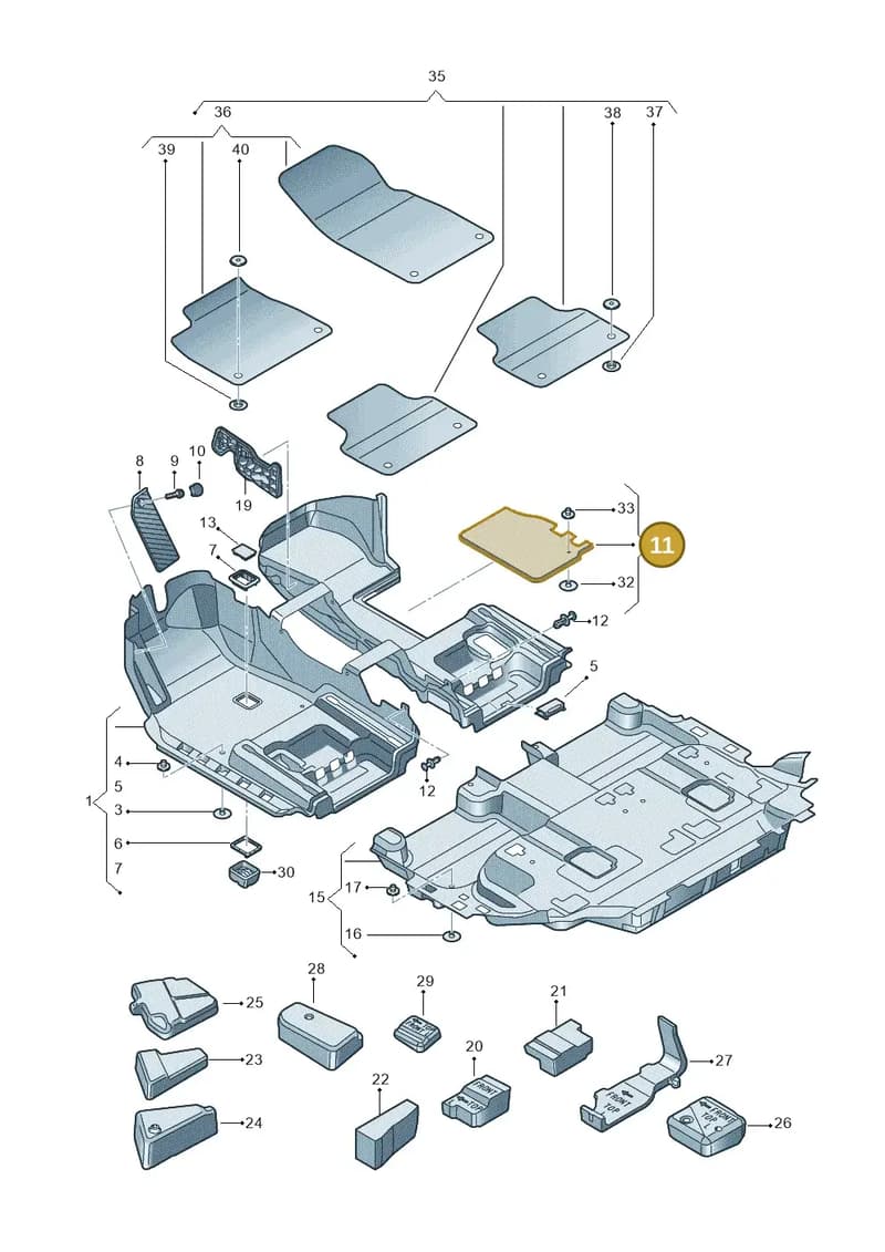 4M0863080B2OY — Audi RS Q8 Quattro (2019-) diagram 429863000, position 11