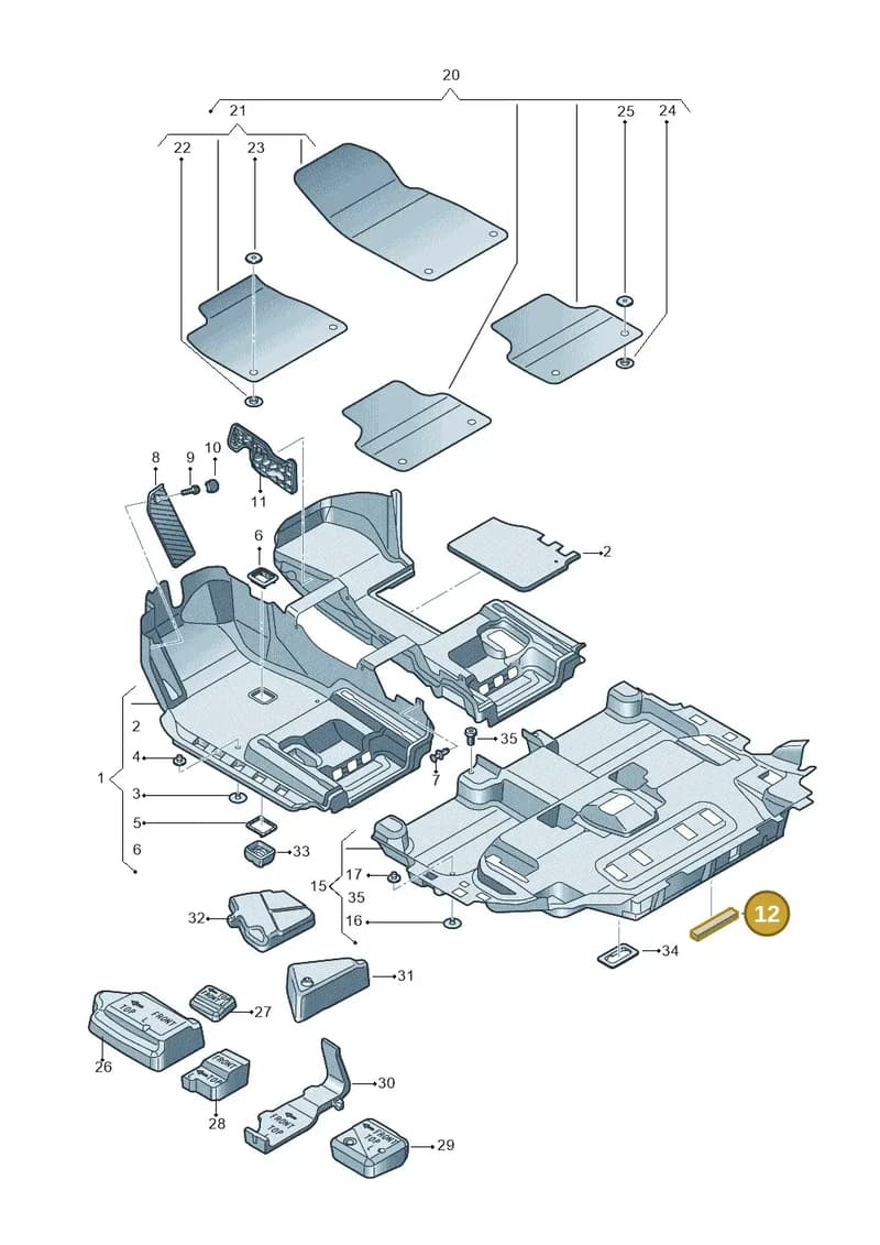 4M0864714A — Audi Q7 (2015-2025) diagram 859863000, position 12
