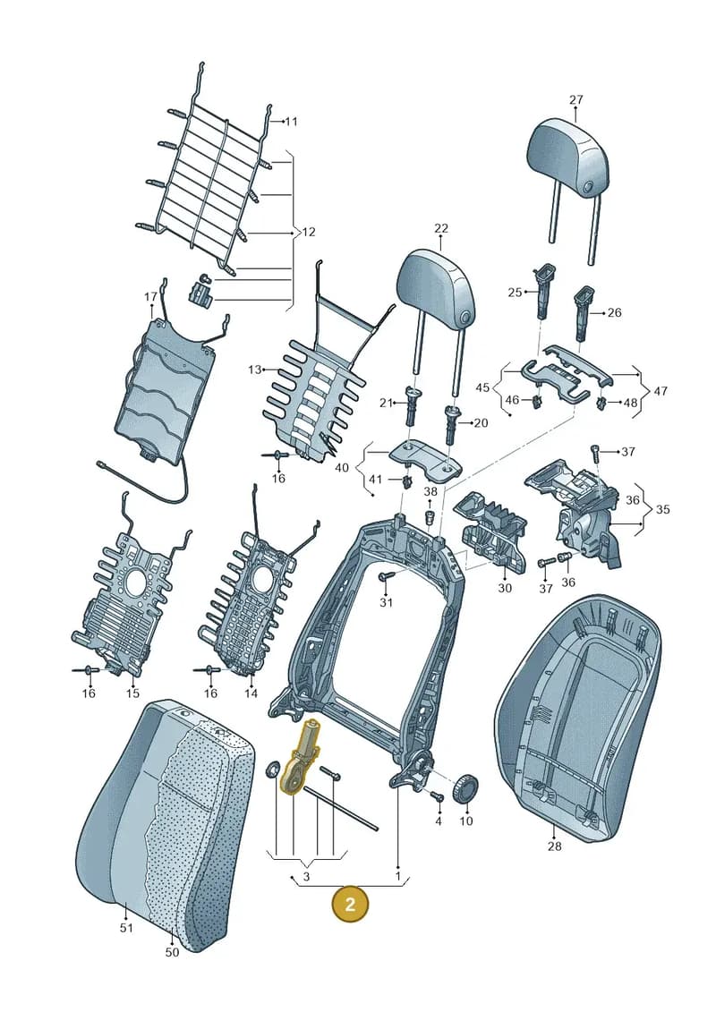 4M0881045P — Audi A5 Sportback (2016-2025) diagram 849881500, position 2