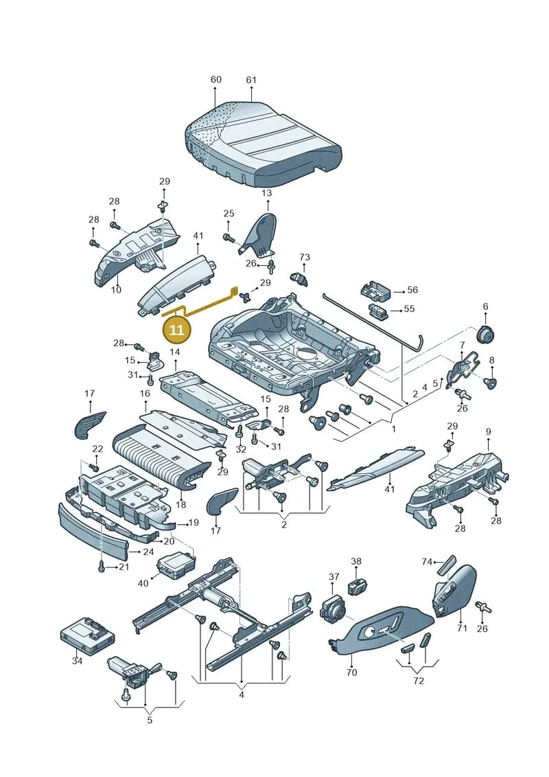 4M0881481A — Audi A8 (2017-2025) diagram 838881020, position 11