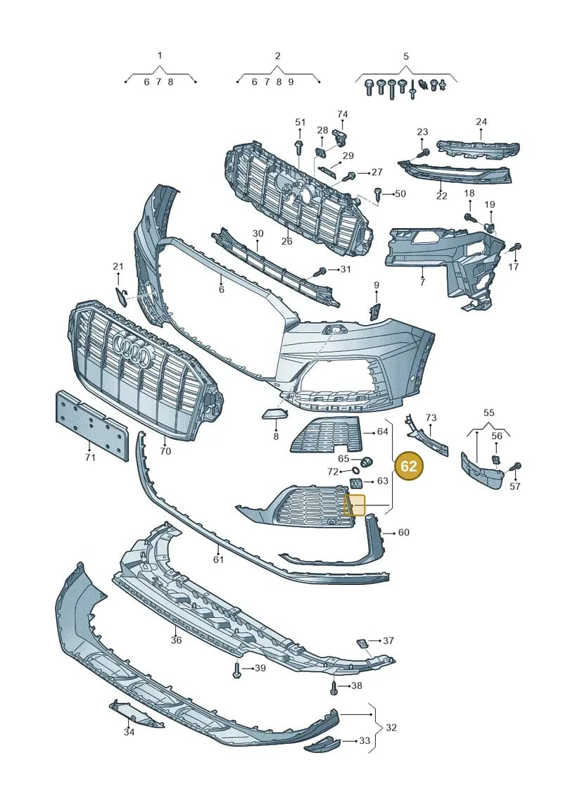 4M0890682B — Audi Q7 (2015-2025) diagram 859807022, position 62