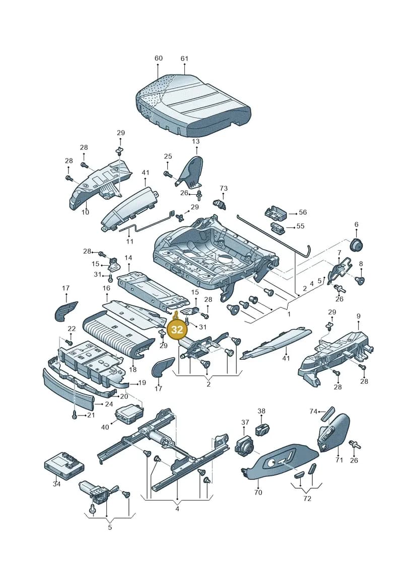 4M0898022 — Audi A8 (2017-2025) diagram 838881020, position 32