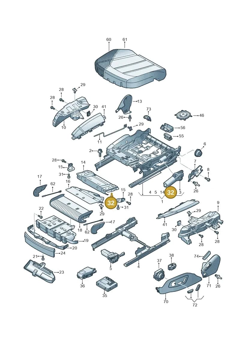 4M0898022 — Audi A8 (2017-2025) diagram 838881100, position 32