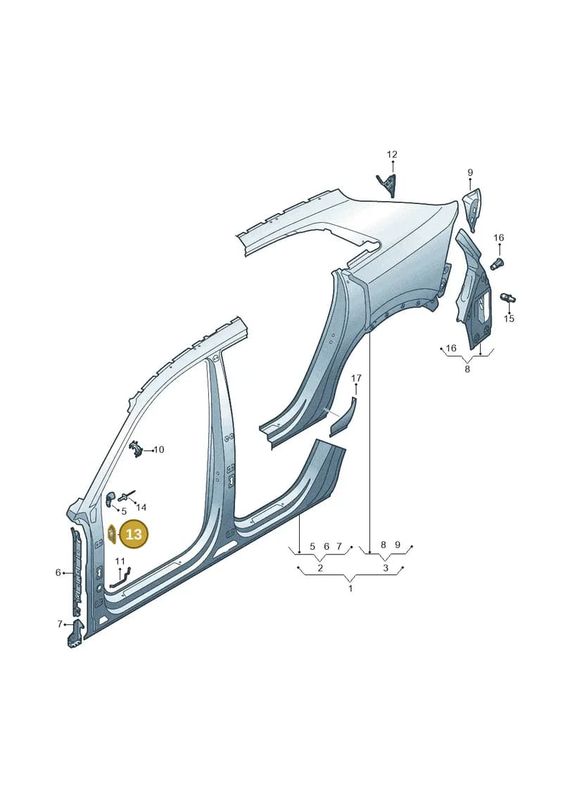 4M0899182 — Audi RS Q8 (2019-2025) diagram 429809500, position 13
