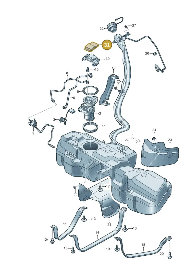 4M0906121B — Audi Q7 (2015-2025) diagram 429201000, position 31