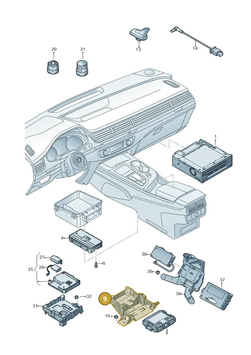 4M0907113A — Audi Q7 (2015-2025) diagram 859035055, position 9