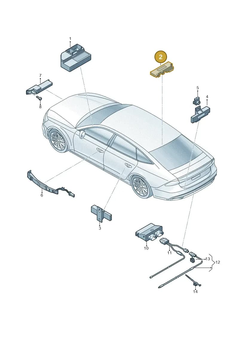 4M0907247A — Audi A7 Sportback (2018-2025) diagram 435909000, position 2