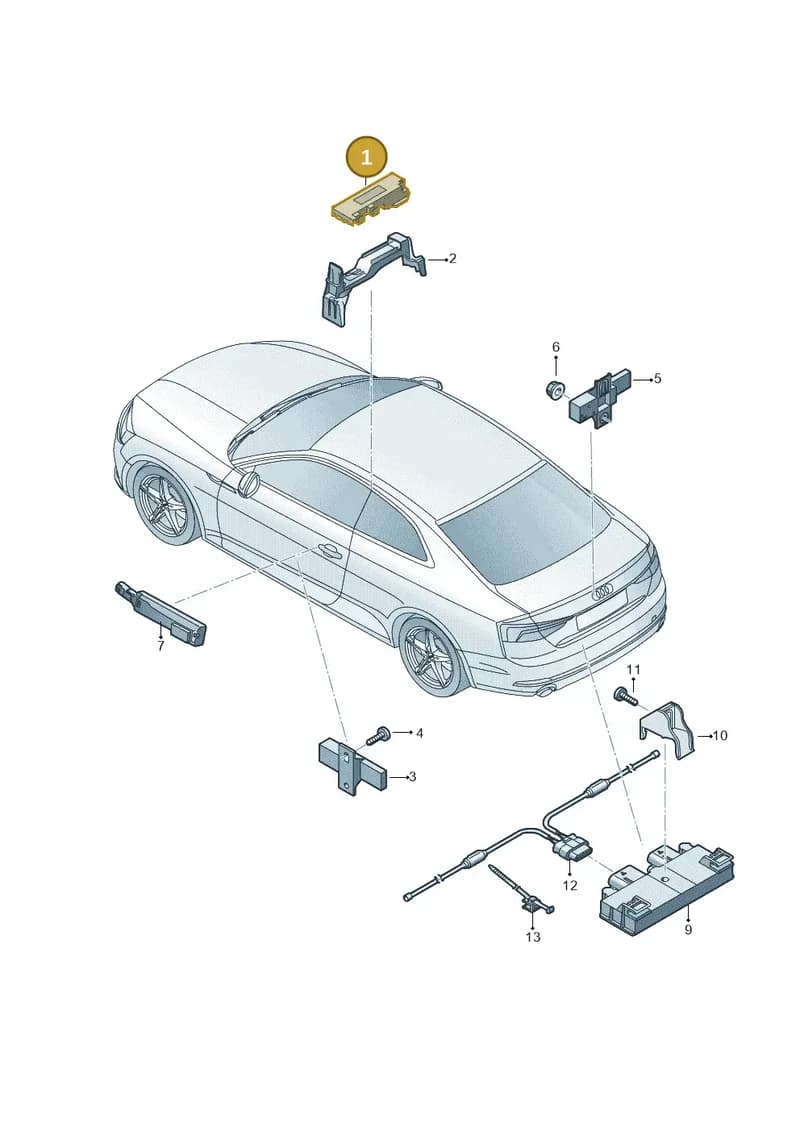 4M0907247A — Audi RS5 Sportback (2017-2025) diagram 897909000, position 1