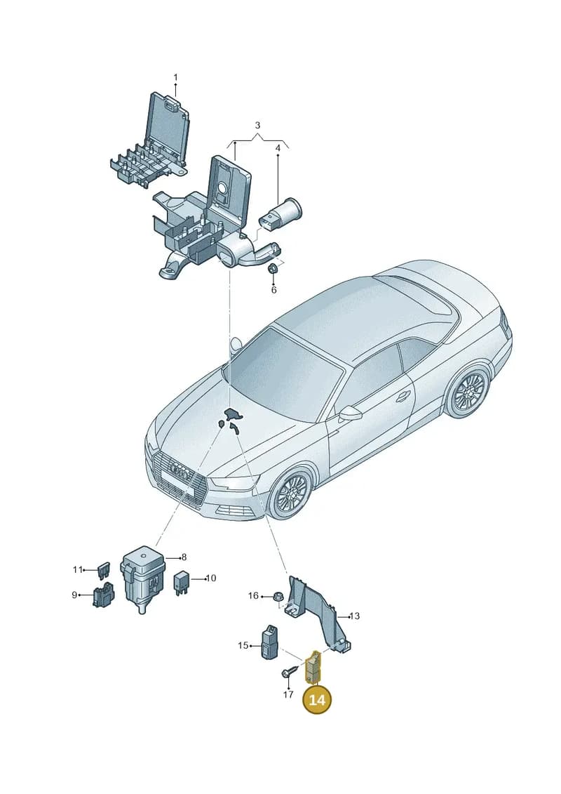 4M0907282F — Audi A5 Cabriolet (2016-2025) diagram 848937200, position 14