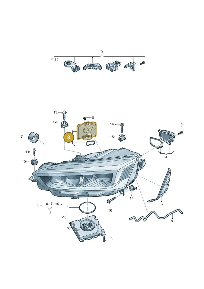 4M0907397AD — Audi RS5 Sportback (2017-2025) diagram 897941100, position 3